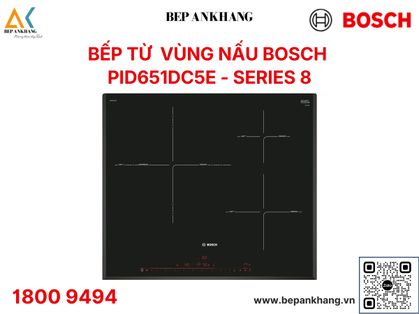 Bếp từ 3 vùng nấu Bosch PID651DC5E Seri 8 - Made in Spain